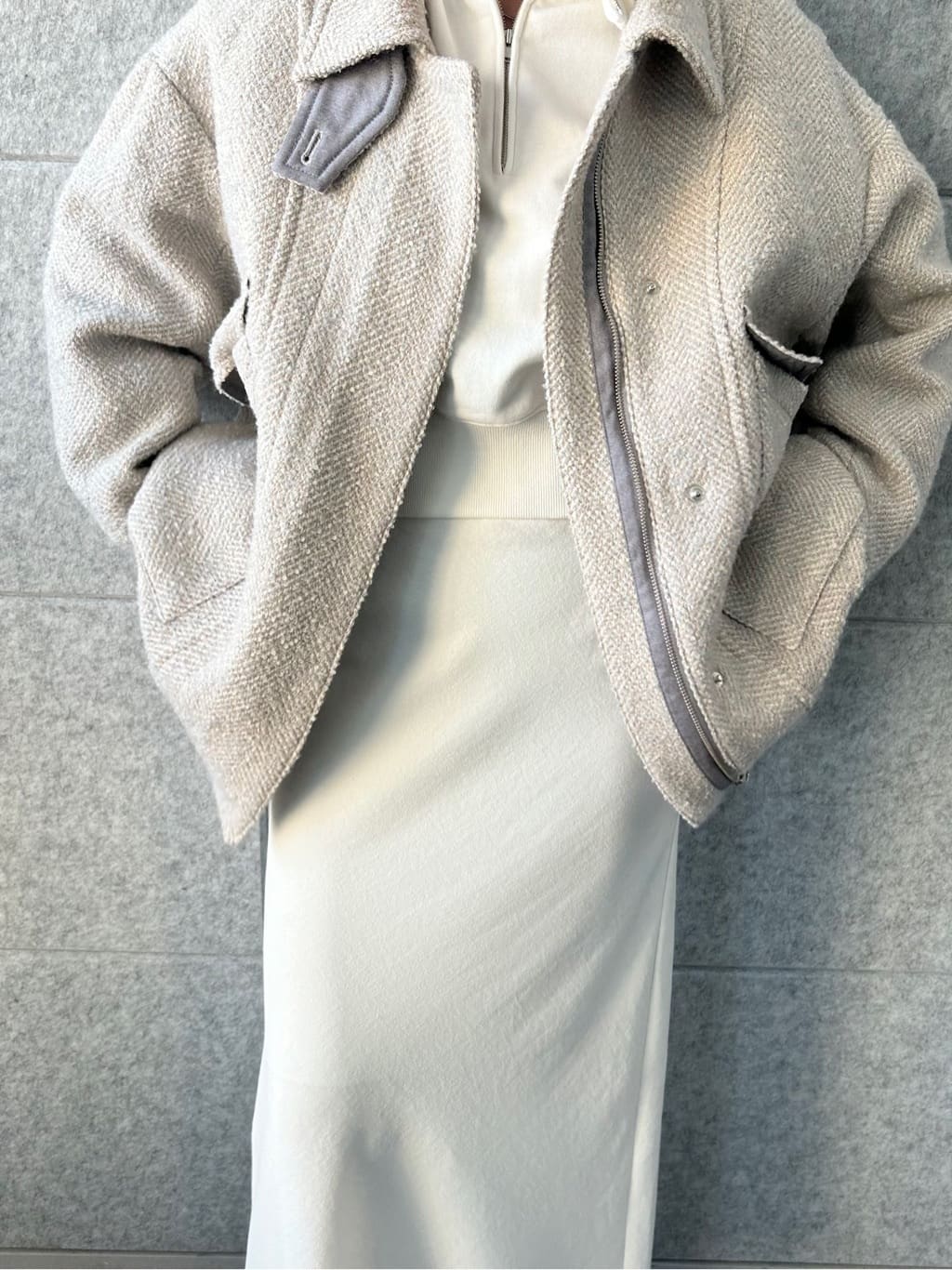 honoka Aさんの「CODE A｜oversized tweed blouson」を使ったコーディネート