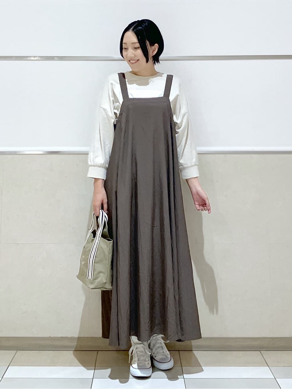 eriko さんの「Dessin｜【洗える】ナイロンジャンパースカート」を使ったコーディネート