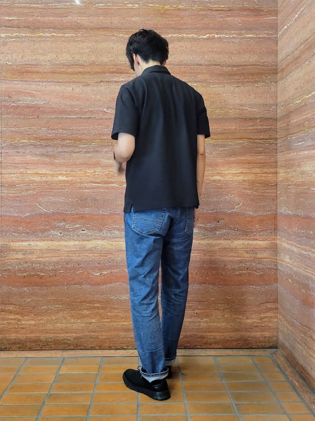 piroyaさんの「TAKEO KIKUCHI｜【抗菌防臭／9色5サイズ展開】ハニカムメランジ ポロシャツ」を使ったコーディネート