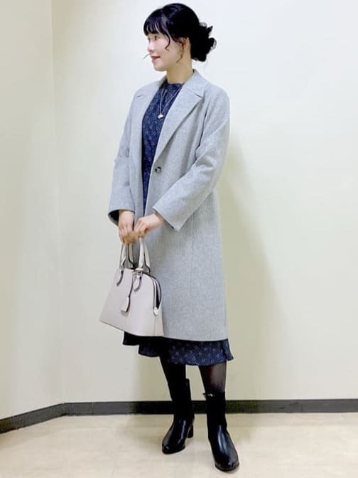  beni_gingerさんの「Reflect｜【SS-4Lサイズ／選べる6色】テーラードカラーロングウール混コート」を使ったコーディネート
