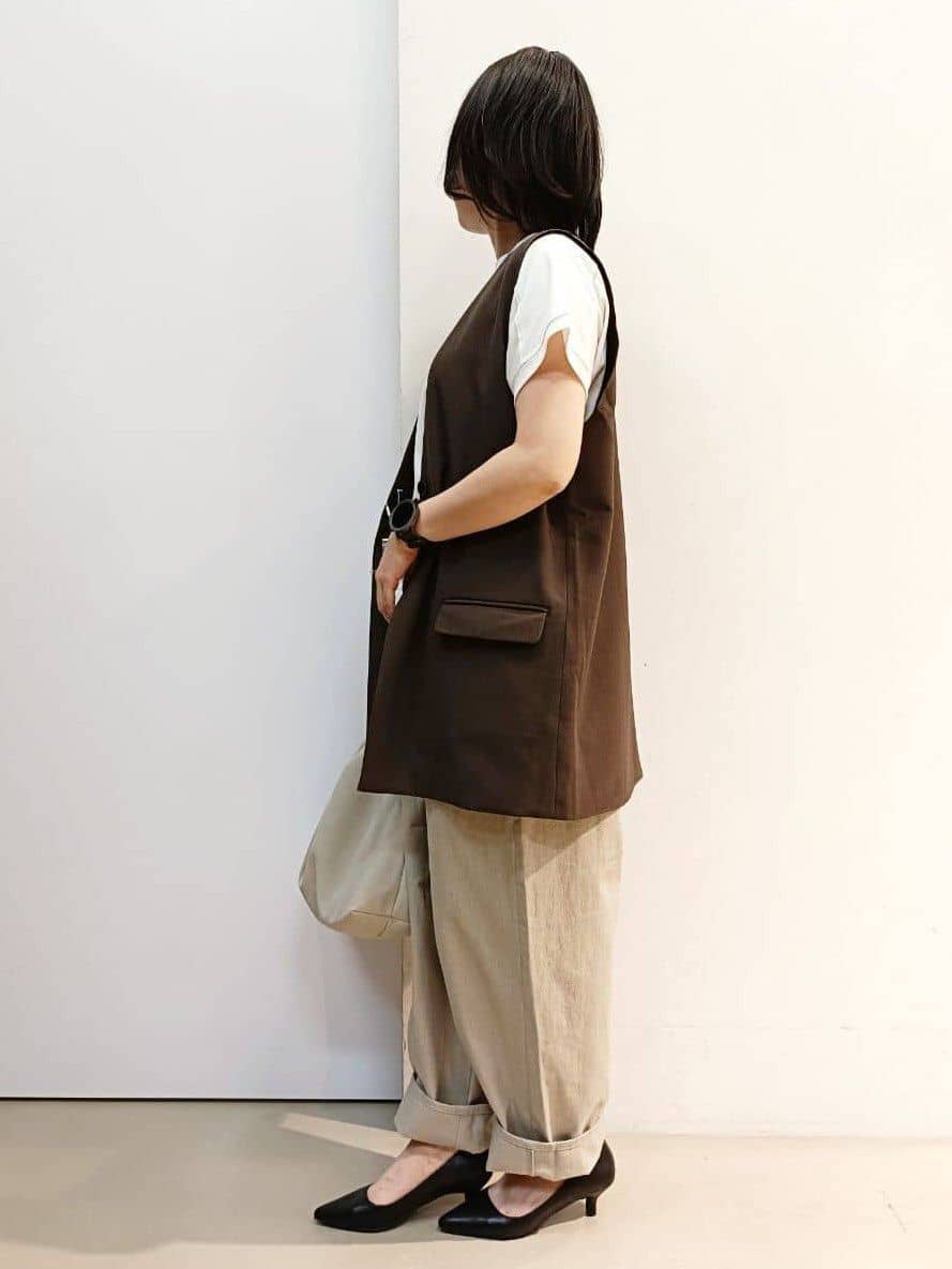 あんさんの「THE SHOP TK｜【汗染み防止】ラグランスリーブTシャツ【洗濯機OK/UVケア】」を使ったコーディネート