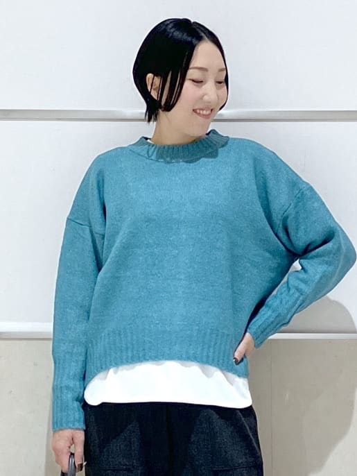 eriko さんの「Dessin｜【洗える】クルーネックワイドニット」を使ったコーディネート