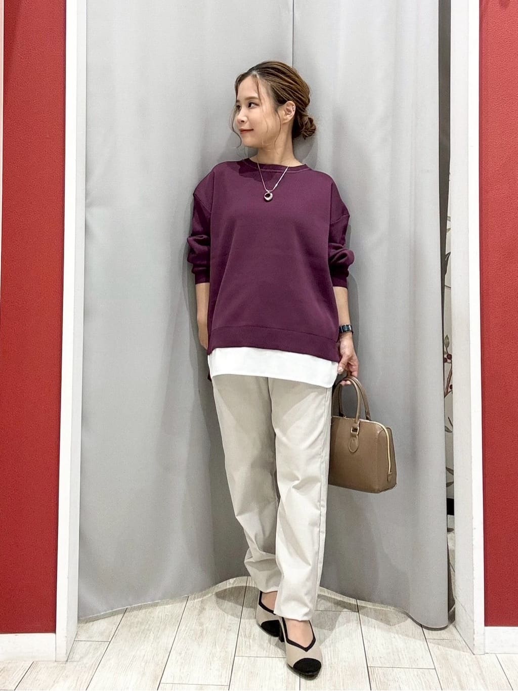 shioさんの「SHOO･LA･RUE｜【洗濯機可/S-LL】すっきり上品きれい見え タックワイドパンツ」を使ったコーディネート