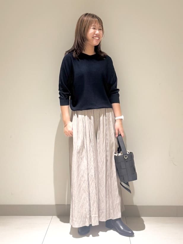 Liriさんの「Dessin｜【洗える】後ろボタンニットプルオーバー七分袖」を使ったコーディネート