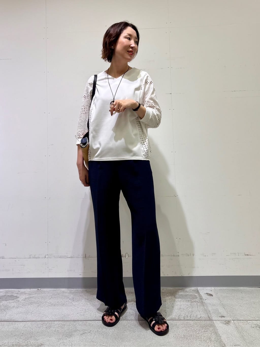 yuriさんの「INDIVI｜【着る日傘／遮熱／UVケア】ワイドパンツ」を使ったコーディネート