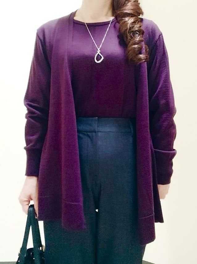 花さんの「Reflect｜【ちくちくしない／アンサンブル可／通勤におすすめ◎】オフボディニット」を使ったコーディネート