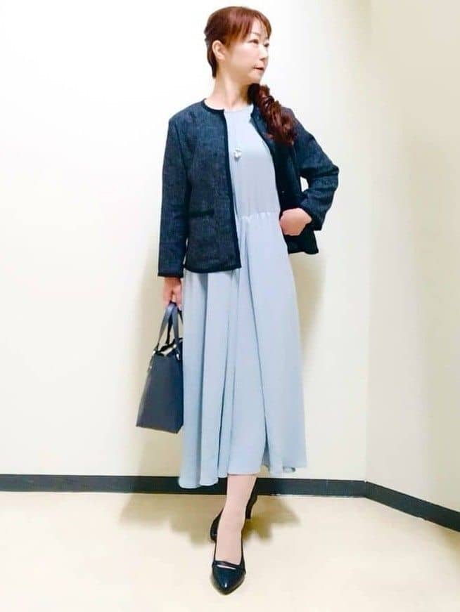 花さんの「Reflect｜【吸水速乾／防しわ】シルキープリーツワンピース」を使ったコーディネート