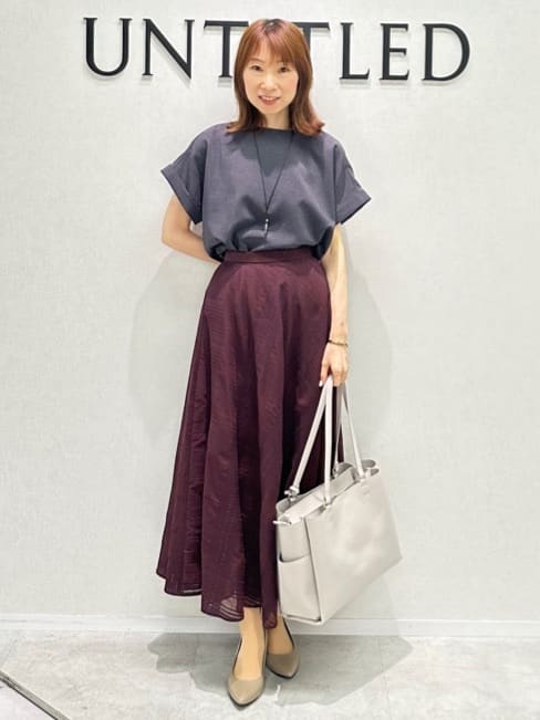 Miwaさんの「UNTITLED｜【セットアップ可/はっ水/通勤】リラククール 半袖ブラウス」を使ったコーディネート