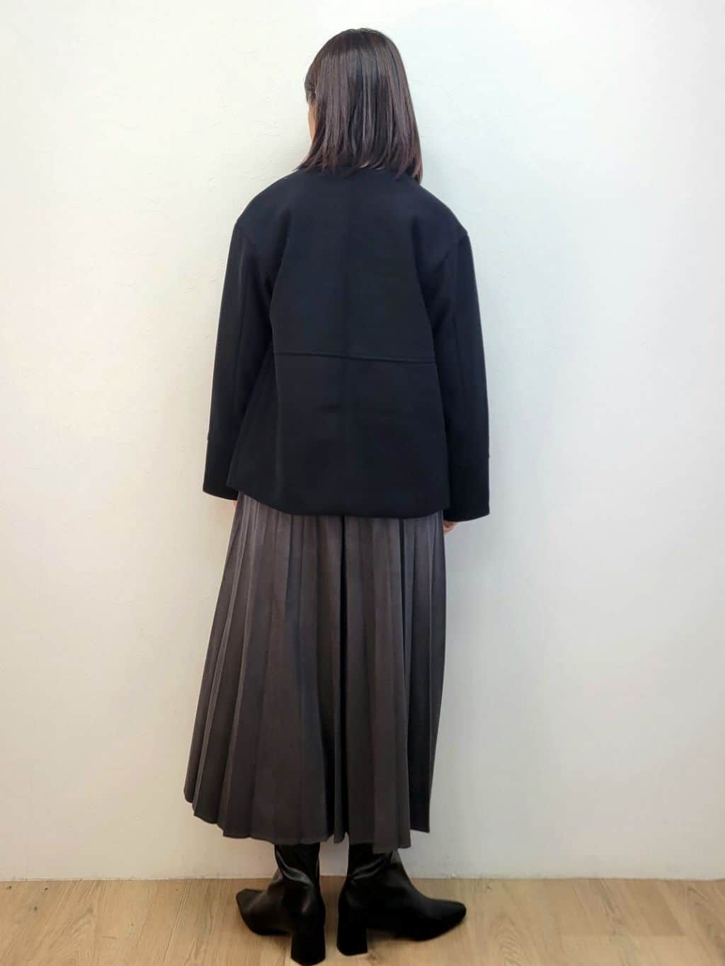 LISAさんの「OPAQUE.CLIP｜ウールライクメルトンノーカラーコート【洗濯機洗い可】」を使ったコーディネート