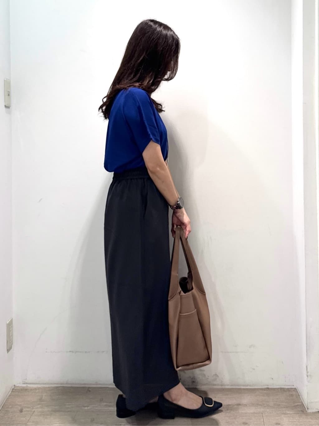 yuicciさんの「OPAQUE.CLIP｜《6色展開／S-LLサイズ》ドルマンスリーブニット【UV／接触冷感／洗濯機洗い可／抗ピル】」を使ったコーディネート