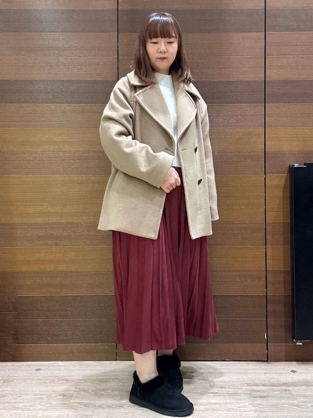 yumeさんの「OPAQUE.CLIP｜カシミヤブレンドウールミドルピーコート」を使ったコーディネート