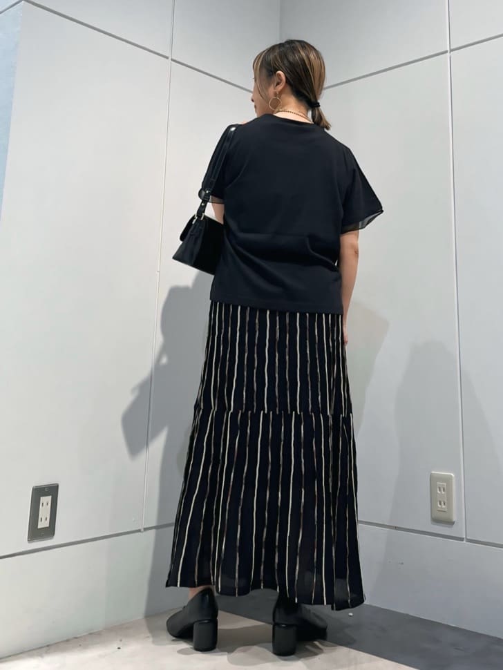 MOさんの「THE SHOP TK｜【ひんやり/UV/洗濯機OK】袖シアーTシャツ」を使ったコーディネート