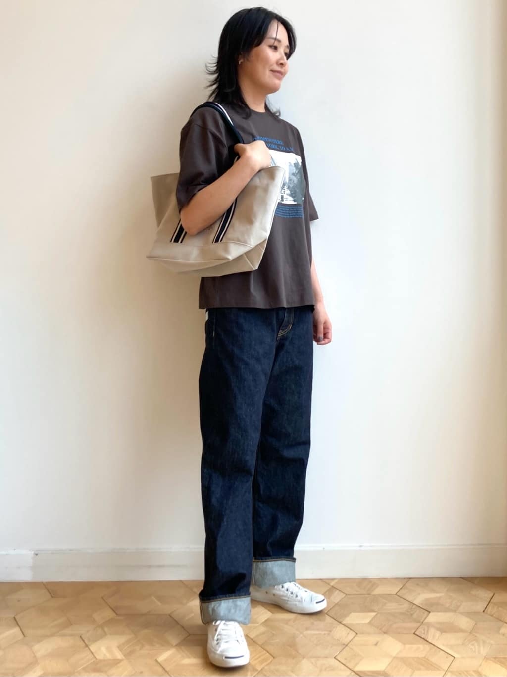 nakagawaさんの「Dessin｜【ユニセックス・洗える】オーガニックコットンロゴ入りTシャツ」を使ったコーディネート