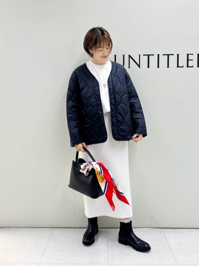 Mikiさんの「UNTITLED｜【セットアップ可/洗える/ウエストゴム】ダンボールジャージスカート」を使ったコーディネート
