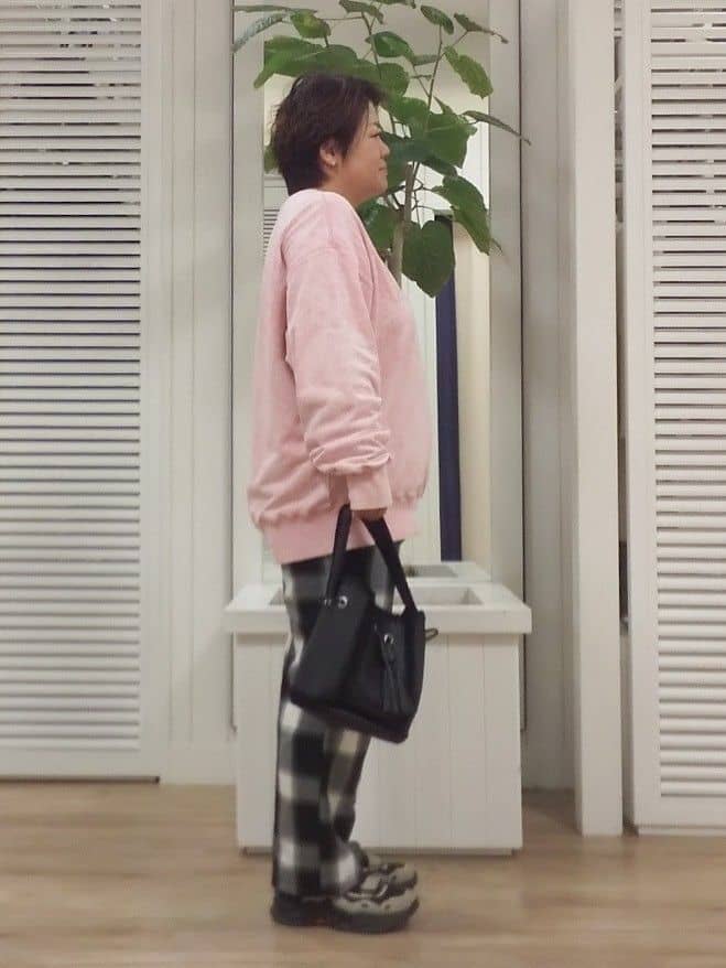 Kさんの「Dessin｜【ユニセックス/ウエストゴム】チェック柄パンツ」を使ったコーディネート