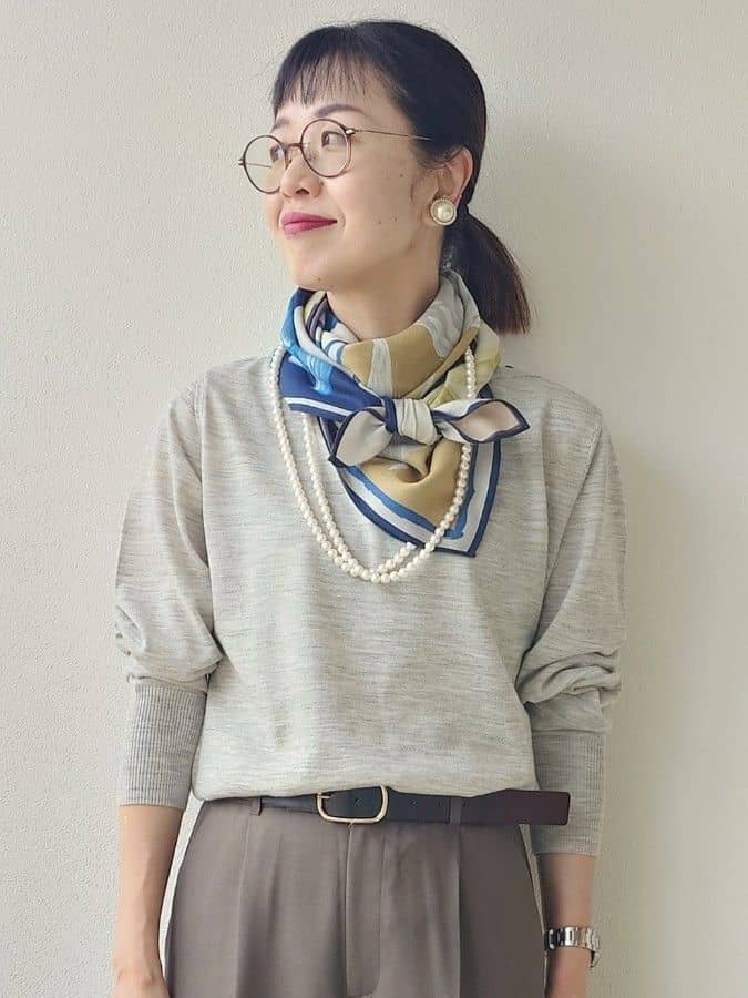 MUTSUKOさんの「UNTITLED｜【アンサンブル可/洗える/ボタンなし】シルクウールカシミヤ 着流しカーディガン」を使ったコーディネート