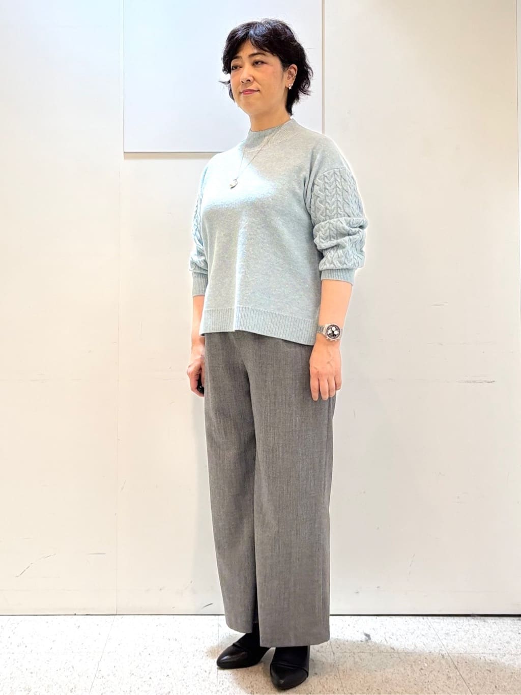 ヤスコさんの「Reflect｜【すっきりシルエット】ワイドクロップドパンツ」を使ったコーディネート