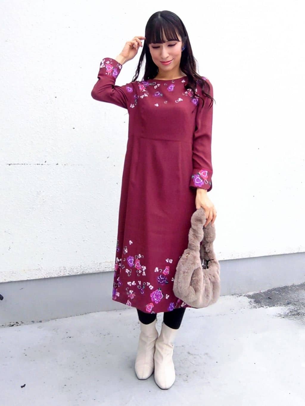 keinaさんの「SunaUna｜【co creation and yours／SS～L】花柄パネルワンピース」を使ったコーディネート