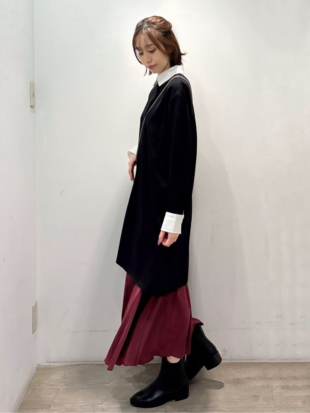 ぶまりんさんの「OPAQUE.CLIP｜ポロ衿配色ミニワンピース【洗濯機OK】」を使ったコーディネート