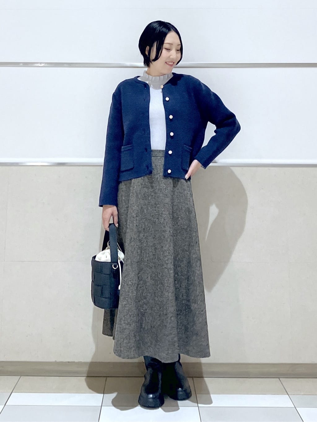 eriko さんの「Dessin｜【洗える】ジャケット見えカーディガン」を使ったコーディネート