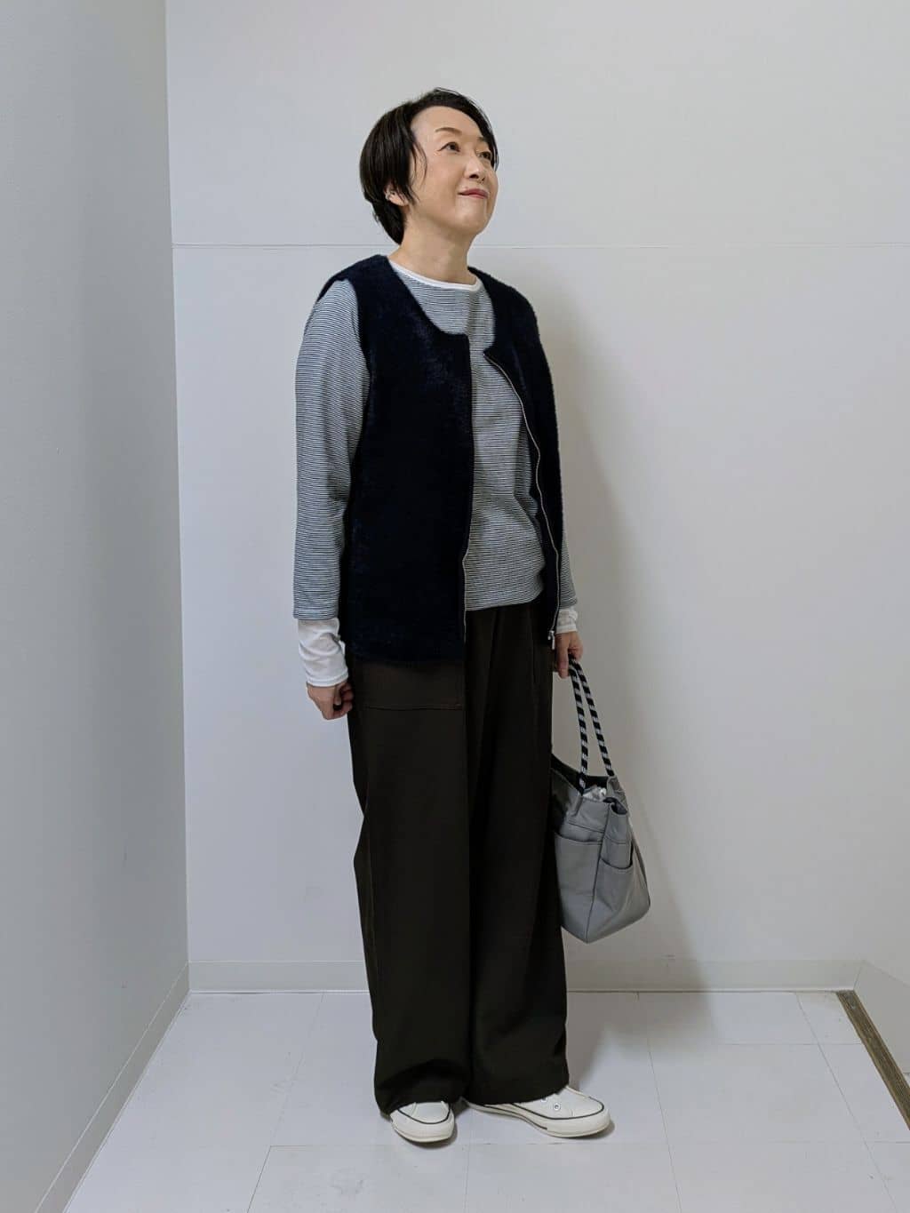Asaさんの「Dessin｜【洗える】ファーヤーンジップジレ」を使ったコーディネート