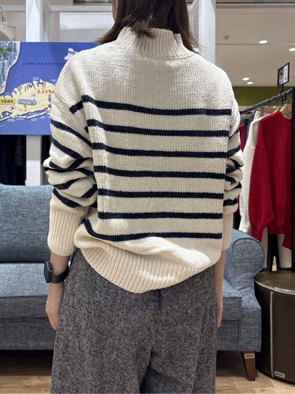risaさんの「Dessin｜【洗える】ハイネックベロアモールニット」を使ったコーディネート