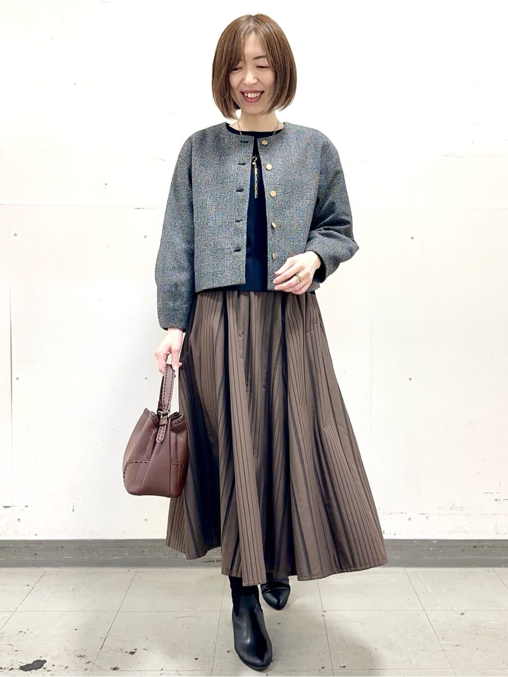 イト子さんの「Reflect｜【選べる8色／スカートにもパンツにも◎】ウール混ボートネックニット」を使ったコーディネート