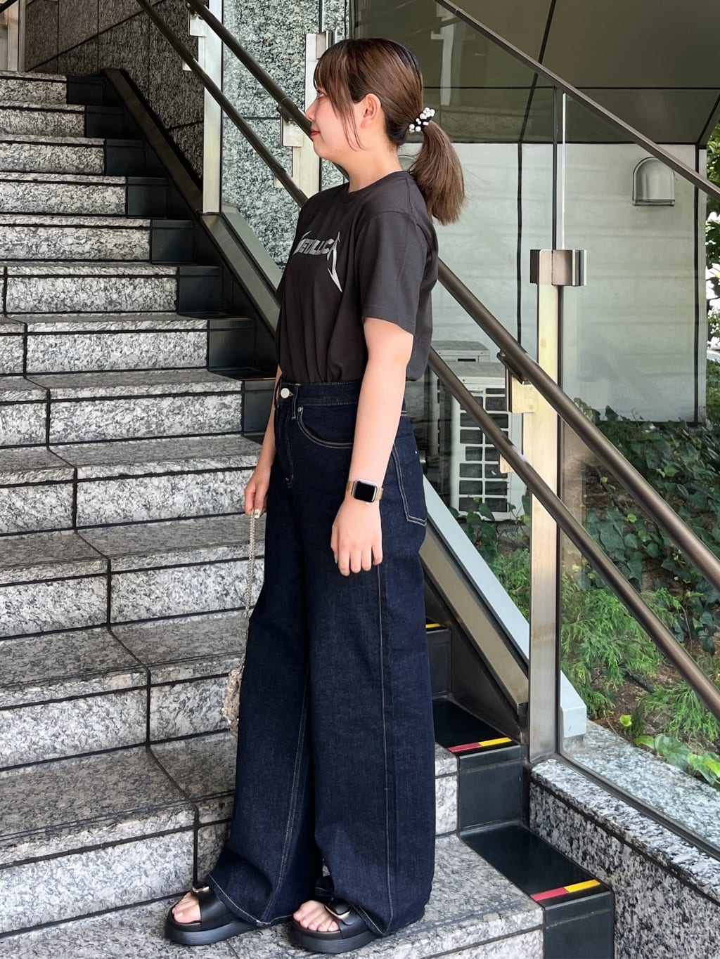 HANNAさんの「OPAQUE.CLIP｜ロックTシャツ別注アソート【GREEN DAY／METALLICA／THE BEATLES】」を使ったコーディネート