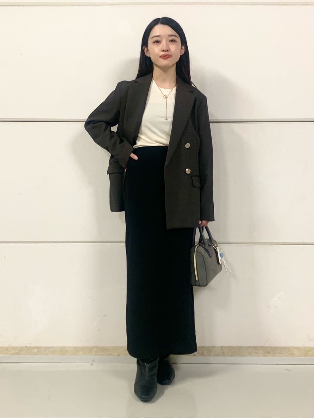 sahoさんの「THE SHOP TK｜【今羽織るなら】ダブルブレストジャケット【セットアップ可/洗える】」を使ったコーディネート
