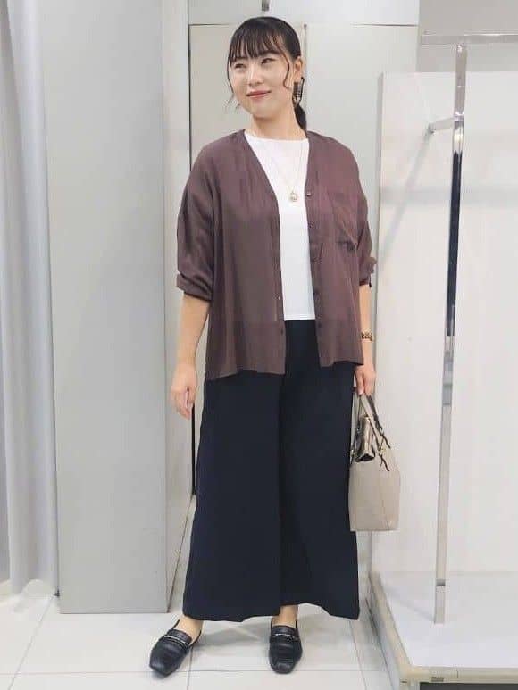 AZUSAさんの「Reflect｜【体型カバー】シャツ風カーディガン」を使ったコーディネート
