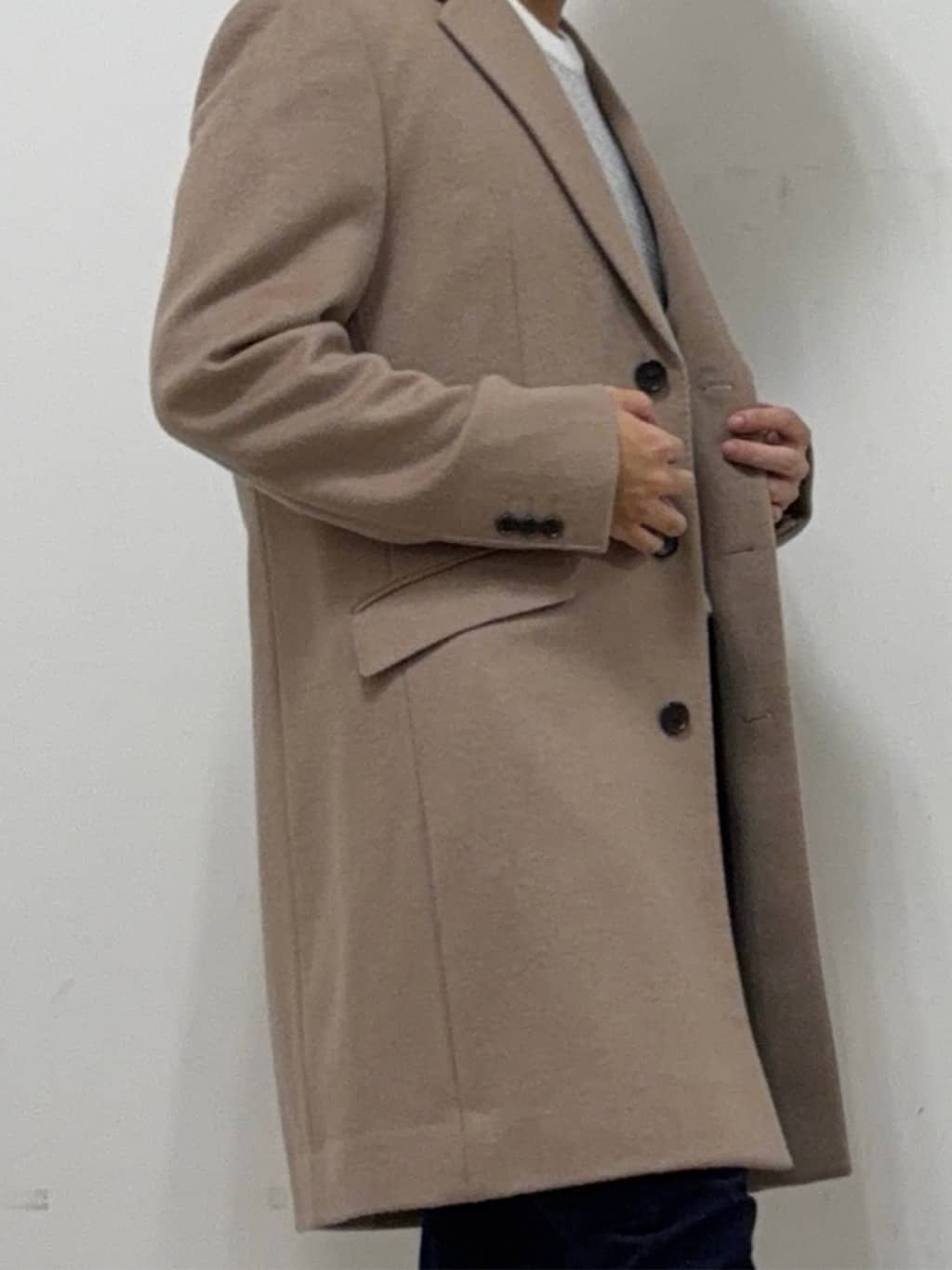 Hiroさんの「TAKEO KIKUCHI｜カシミヤブレンド ビーバー調チェスターコート」を使ったコーディネート