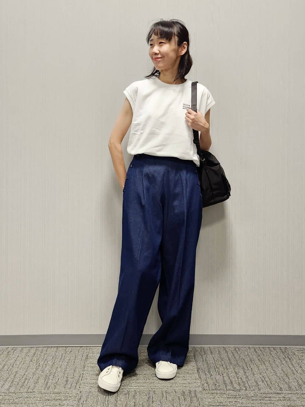naraさんの「Dessin｜【洗える】オーガニックコットンフレンチスリーブ」を使ったコーディネート