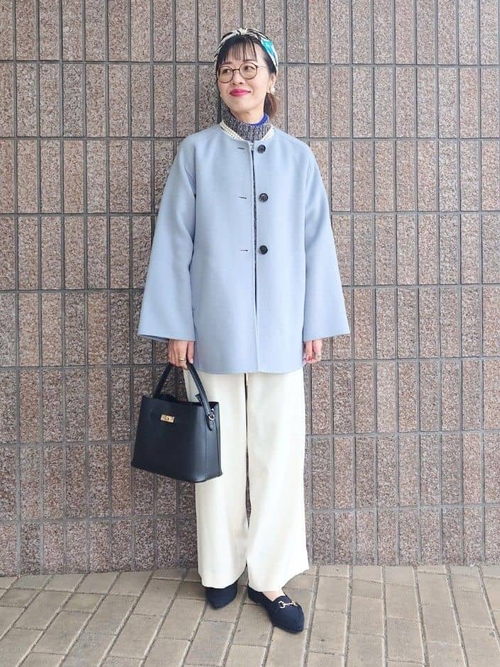 MUTSUKOさんの「UNTITLED｜【洗える/ワイド/ウエストゴム】ストレッチドロストパンツ」を使ったコーディネート