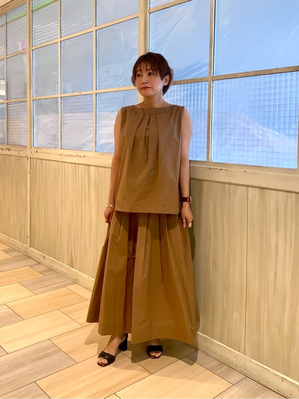 mari_831さんの「UNTITLED｜【後ろウエストゴム/セットアップ可】ファブリカタックスカート」を使ったコーディネート