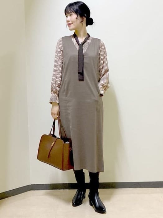  beni_gingerさんの「Reflect｜【レイヤードに◎】ボウタイプリントブラウス」を使ったコーディネート