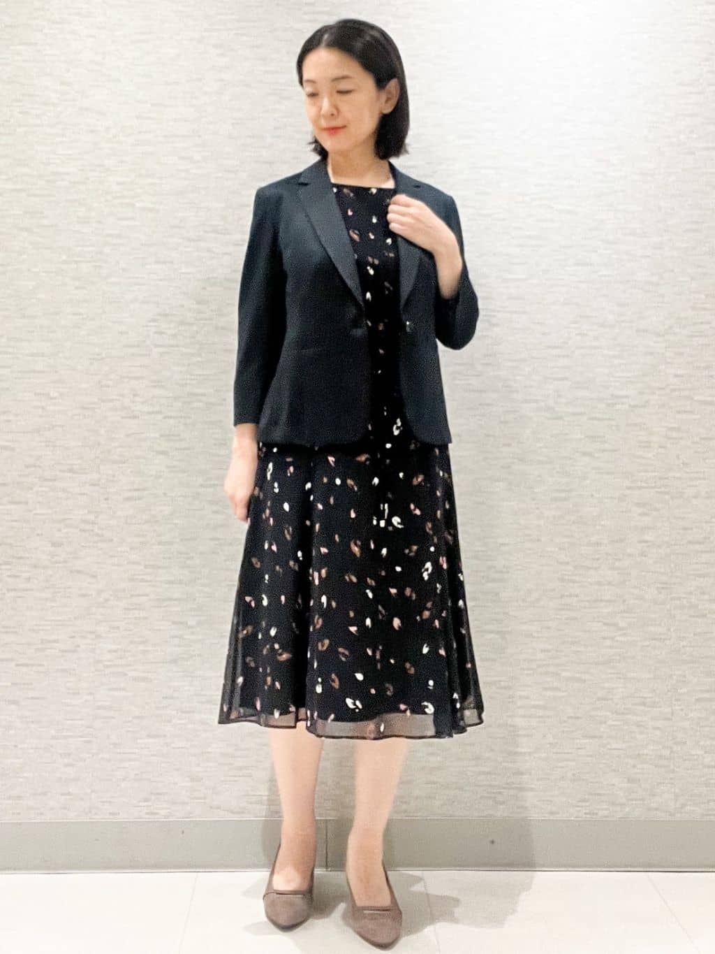 marikoさんの「Reflect｜【ウエストリボン付き】フレアプリントワンピース」を使ったコーディネート