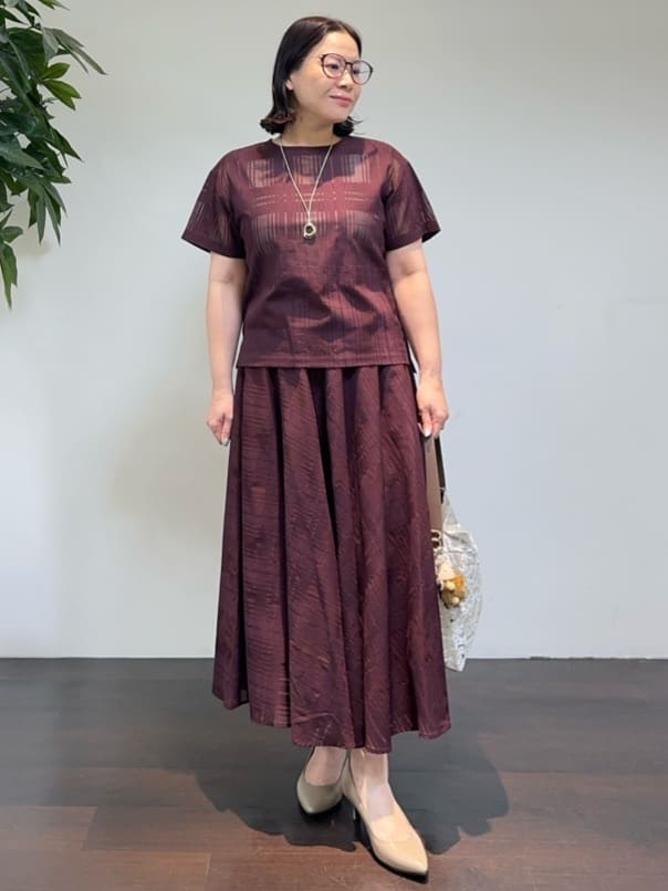 Asamiさんの「UNTITLED｜【セットアップ可/エレガント】シアーチェックTブラウス」を使ったコーディネート