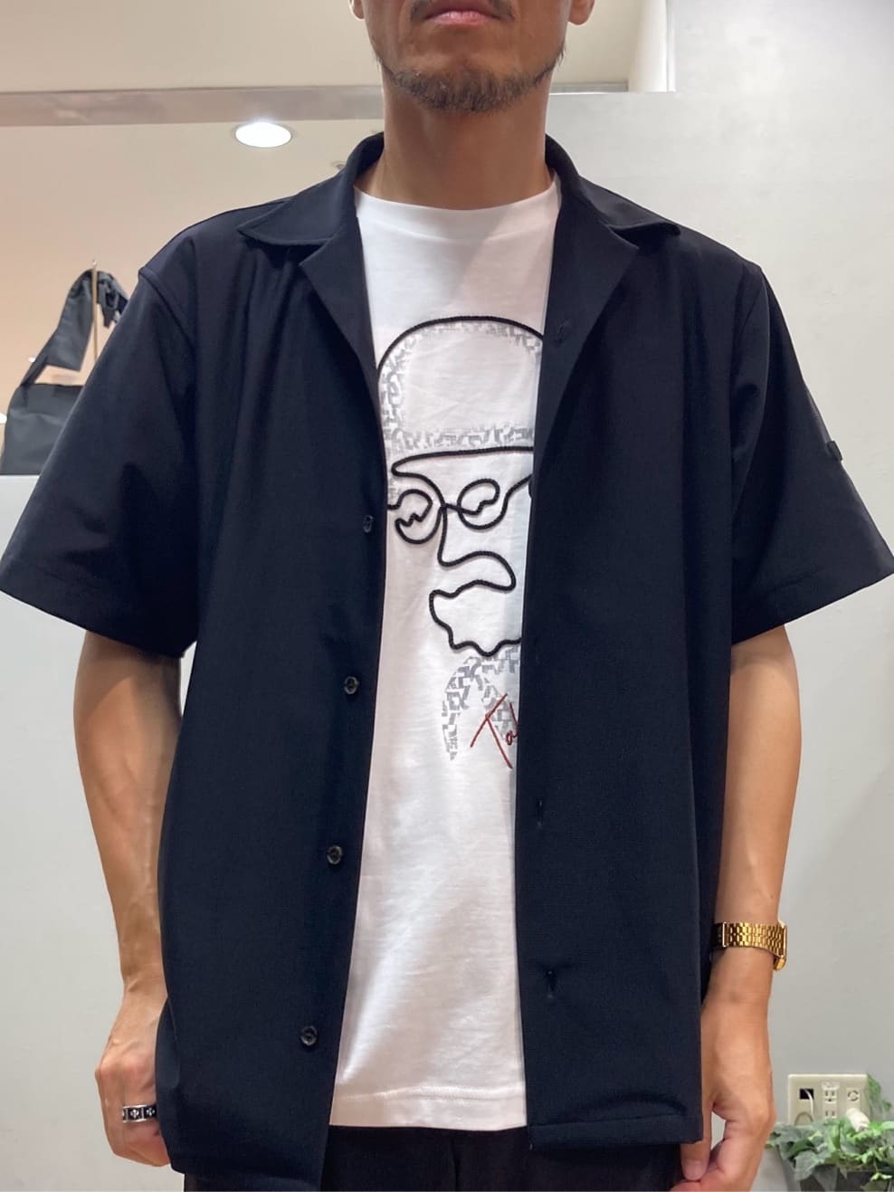シュンさんの「TAKEO KIKUCHI｜【COOL CITY WEAR】エアートール オープンカラーシャツ /接触冷感・通気性」を使ったコーディネート
