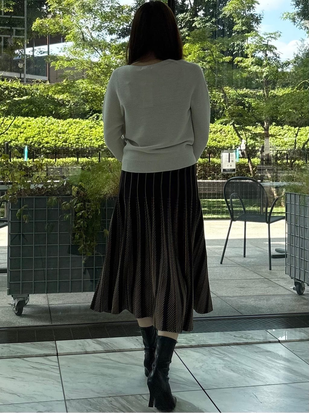 sayaさんの「COUP DE CHANCE｜【手洗い可】ニットプリーツフレアスカート」を使ったコーディネート