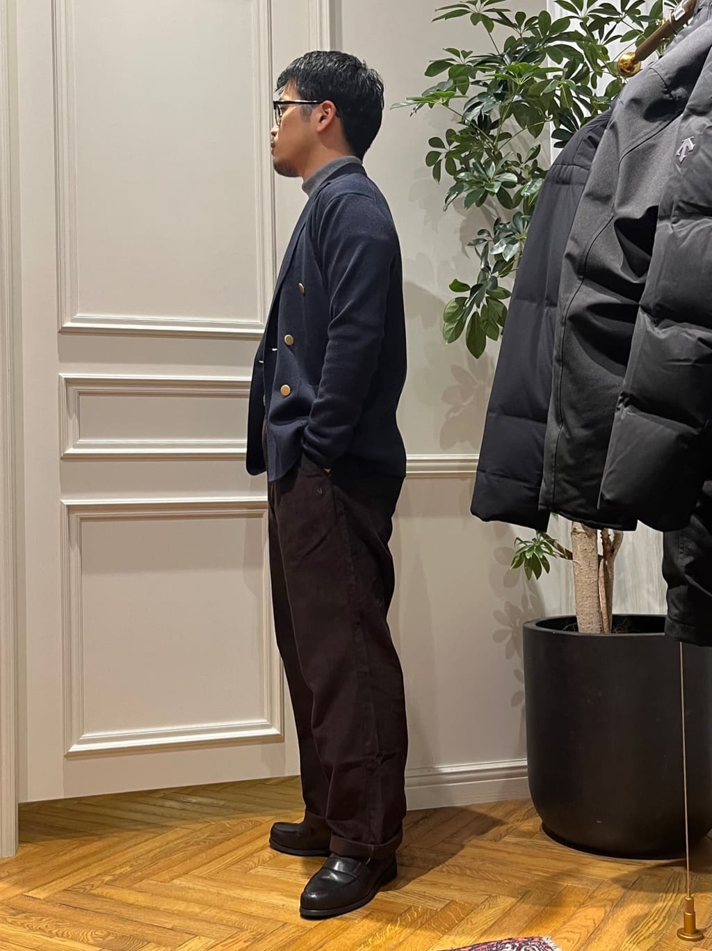 Tokuさんの「DRESSTERIOR｜ダブルブレスト ニットジャケット」を使ったコーディネート