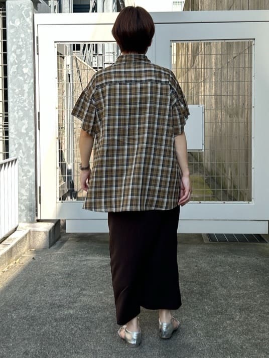 ga_riさんの「THE SHOP TK｜チェック柄チュニックブラウス」を使ったコーディネート