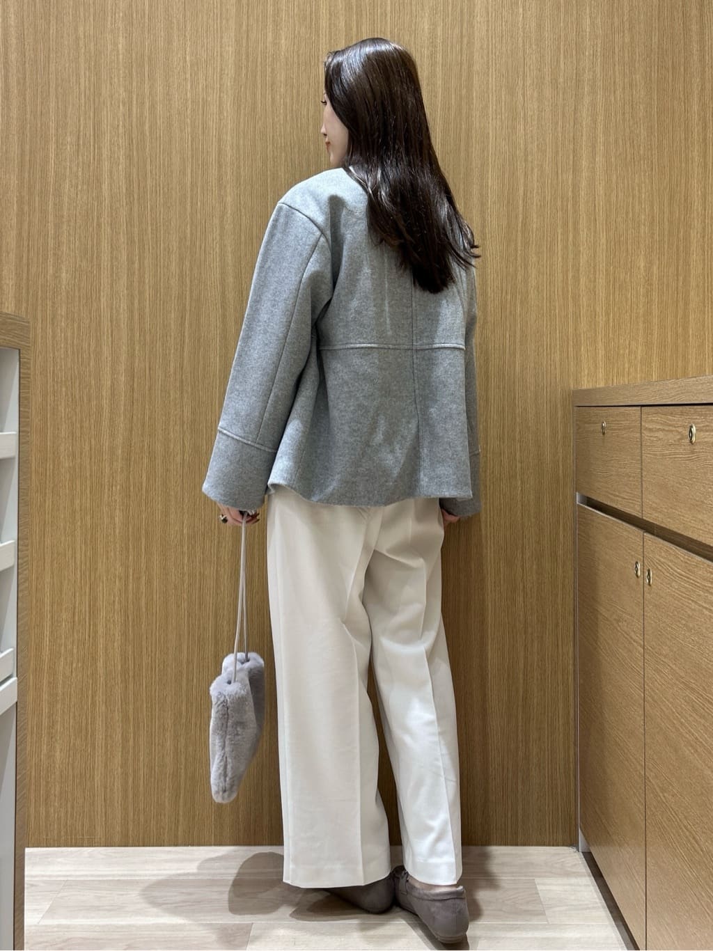 maiさんの「OPAQUE.CLIP｜ウールライクメルトンノーカラーコート【洗濯機洗い可】」を使ったコーディネート