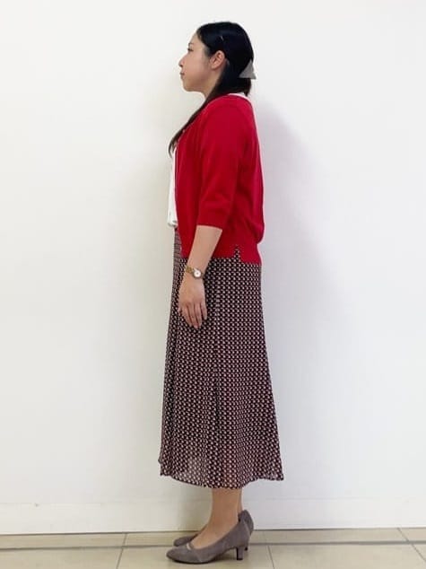 chisaさんの「Reflect｜【インナーに◎／すっきり見え！長め丈】タックデティールブラウス」を使ったコーディネート
