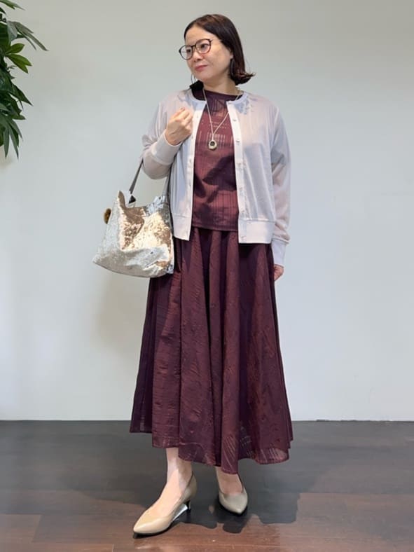 Asamiさんの「UNTITLED｜【セットアップ可/エレガント】シアーチェックTブラウス」を使ったコーディネート