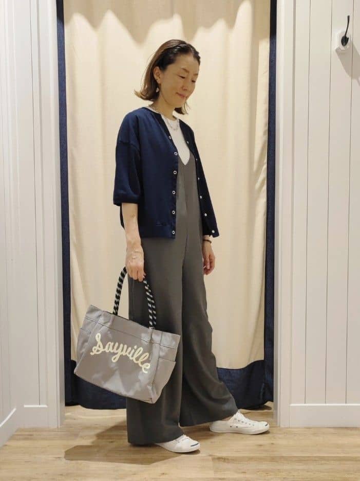 toyaさんの「Dessin｜【洗える】リブノースリーブニット」を使ったコーディネート