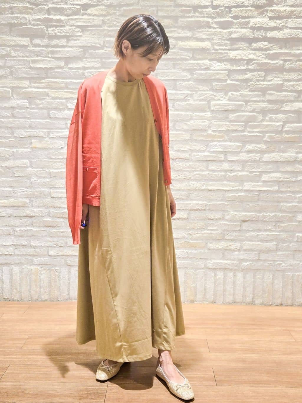 yoshimiさんの「OPAQUE.CLIP｜カットソーフレアワンピース【接触冷感／洗濯機洗い可】」を使ったコーディネート
