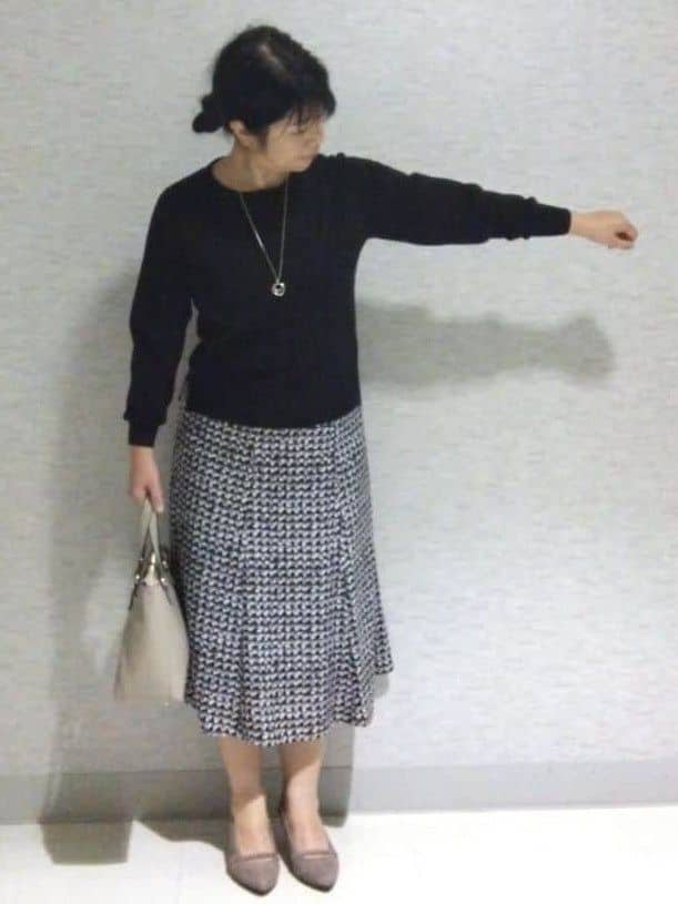 sakoさんの「Reflect｜【選べる6色／長く着られる◎】ボートネックニット」を使ったコーディネート