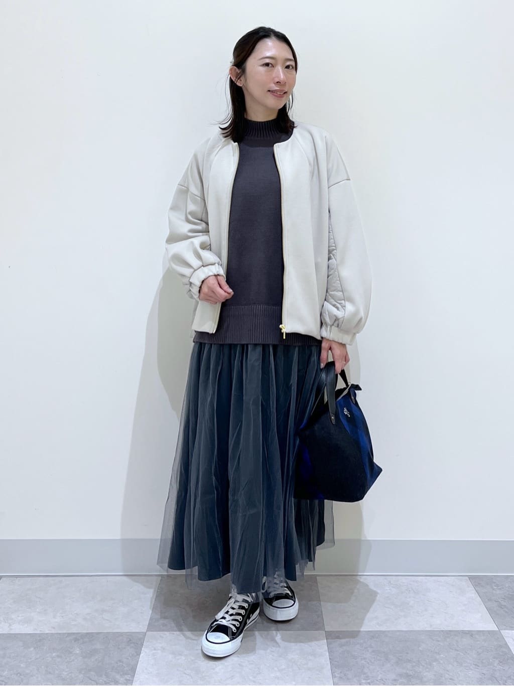 canaさんの「Dessin｜【洗える】ニットチュールドッキングワンピース」を使ったコーディネート