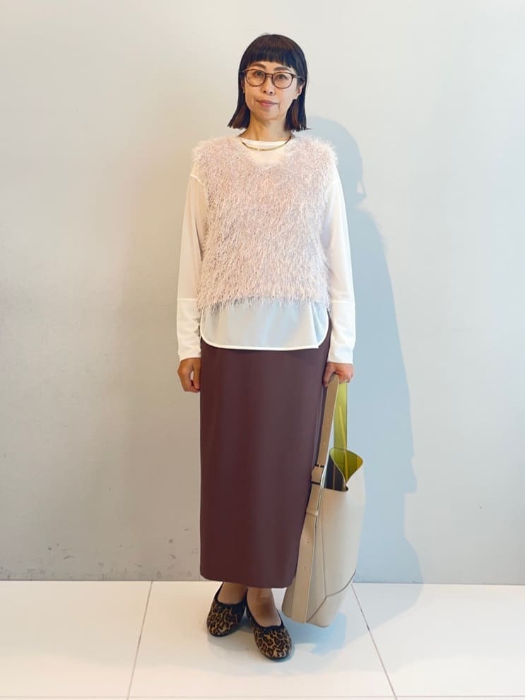 murayamaさんの「INDIVI｜【洗える／UVケア／吸汗速乾】ジョーゼットナロースカート」を使ったコーディネート