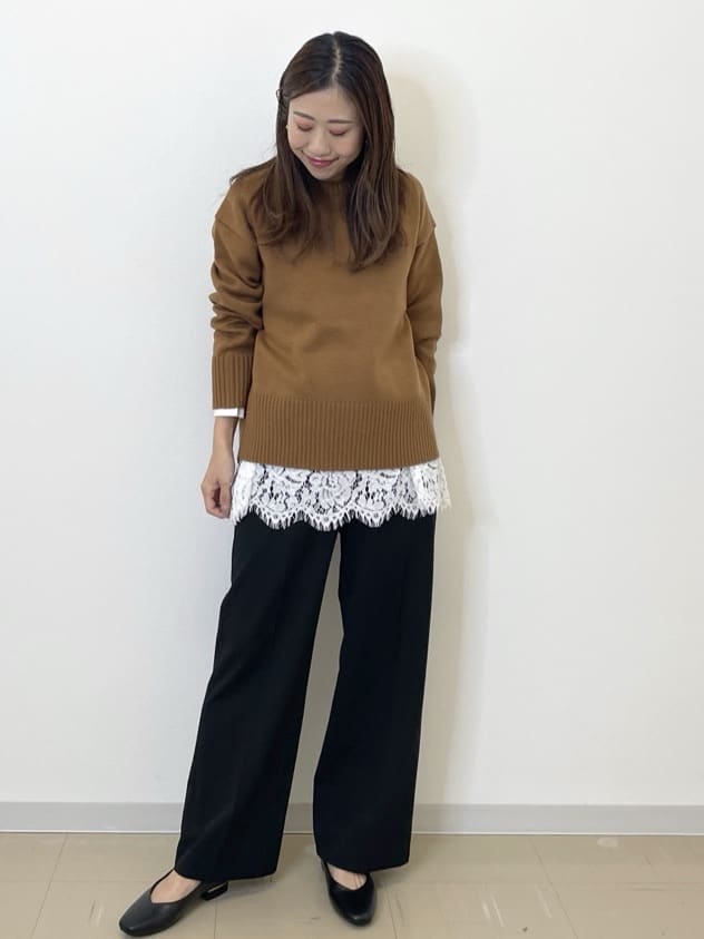 Akiさんの「OPAQUE.CLIP｜ウォームタッチ イージーワイドパンツ【洗濯機洗OK／ストレッチ】≪SS～LL≫」を使ったコーディネート